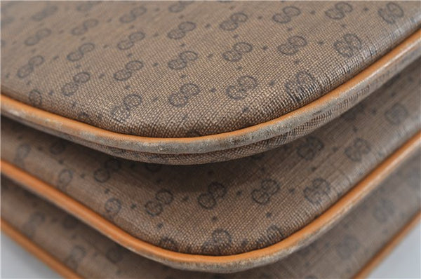 Authentic GUCCI Micro GG PVC Leather Shoulder Cross Body Bag Brown Beige J0948