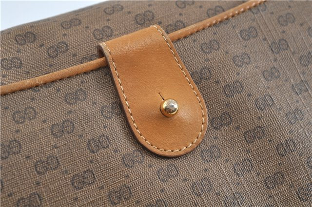 Authentic GUCCI Micro GG PVC Leather Shoulder Cross Body Bag Brown Beige J0948