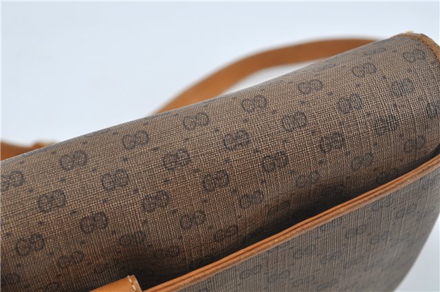 Authentic GUCCI Micro GG PVC Leather Shoulder Cross Body Bag Brown Beige J0948