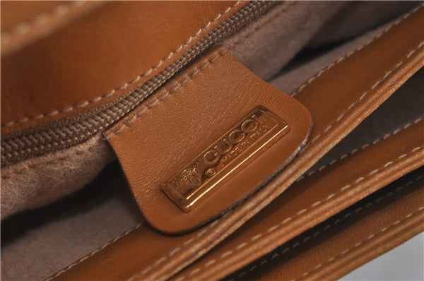 Authentic GUCCI Micro GG PVC Leather Shoulder Cross Body Bag Brown Beige J0948