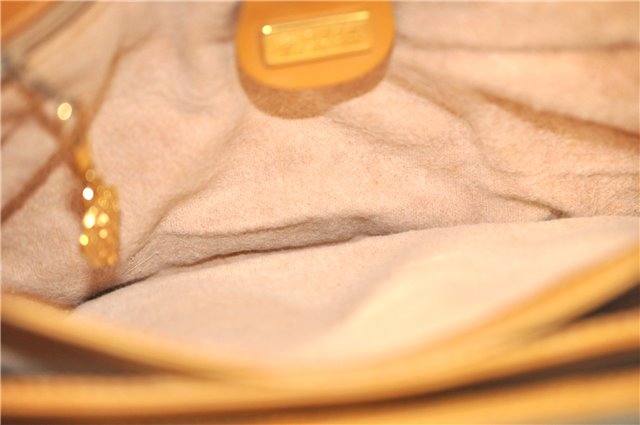 Authentic GUCCI Micro GG PVC Leather Shoulder Cross Body Bag Brown Beige J0948