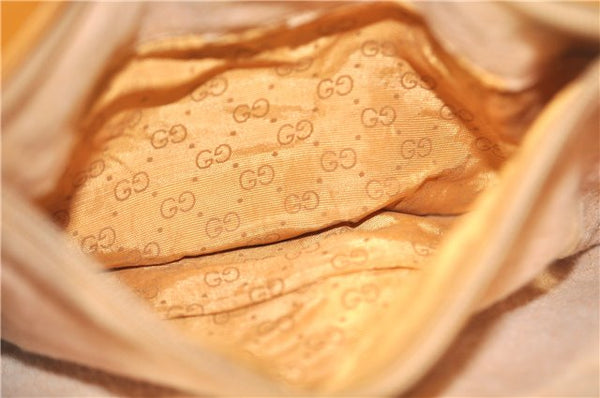 Authentic GUCCI Micro GG PVC Leather Shoulder Cross Body Bag Brown Beige J0948