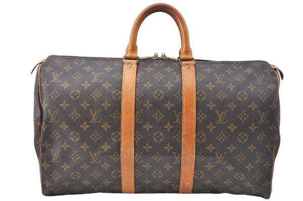 Authentic Louis Vuitton Monogram Keepall 45 Travel Boston Bag M41428 LV J0949