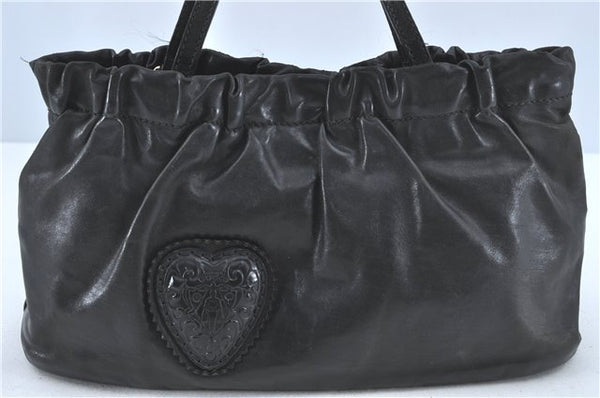 Authentic GUCCI Heart Crest 2Way Shoulder Hand Bag Leather 212994 Black J0950