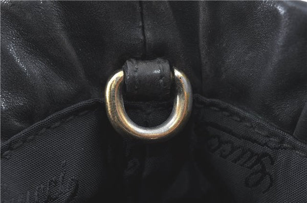 Authentic GUCCI Heart Crest 2Way Shoulder Hand Bag Leather 212994 Black J0950