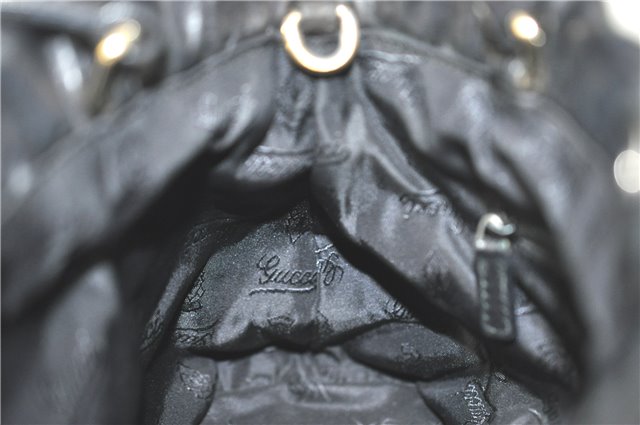 Authentic GUCCI Heart Crest 2Way Shoulder Hand Bag Leather 212994 Black J0950