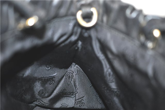 Authentic GUCCI Heart Crest 2Way Shoulder Hand Bag Leather 212994 Black J0950