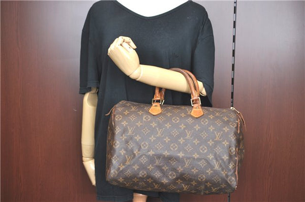 Authentic Louis Vuitton Monogram Speedy 35 Hand Boston Bag M41524 LV J0956