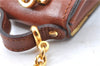 Authentic Ferragamo Gancini Bag Charm Leather Brown SF Box J0973