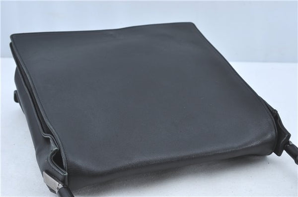 Authentic GUCCI Bamboo Shoulder Hand Bag Purse Leather 0013243 Black J1002