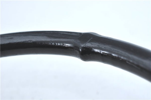 Authentic GUCCI Bamboo Shoulder Hand Bag Purse Leather 0013243 Black J1002