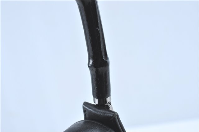 Authentic GUCCI Bamboo Shoulder Hand Bag Purse Leather 0013243 Black J1002