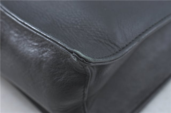 Authentic GUCCI Bamboo Shoulder Hand Bag Purse Leather 0013243 Black J1002