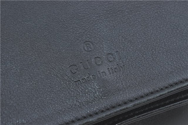 Authentic GUCCI Bamboo Shoulder Hand Bag Purse Leather 0013243 Black J1002