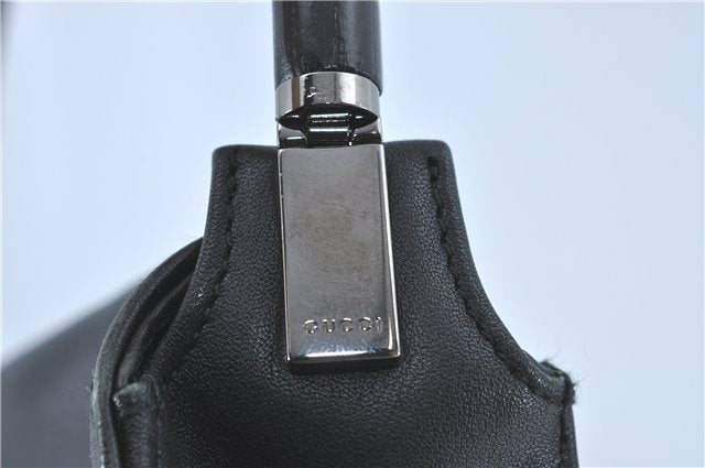 Authentic GUCCI Bamboo Shoulder Hand Bag Purse Leather 0013243 Black J1002
