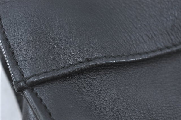 Authentic GUCCI Bamboo Shoulder Hand Bag Purse Leather 0013243 Black J1002