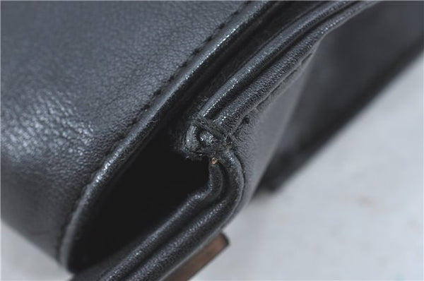 Authentic GUCCI Bamboo Shoulder Hand Bag Purse Leather 0013243 Black J1002