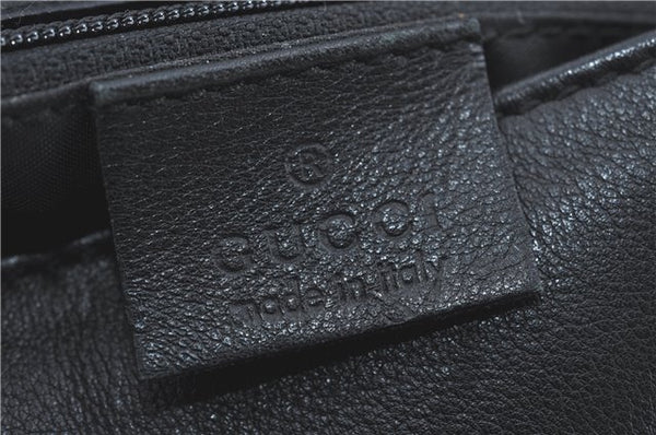 Authentic GUCCI Bamboo Shoulder Hand Bag Purse Leather 0013243 Black J1002