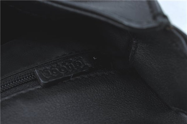 Authentic GUCCI Bamboo Shoulder Hand Bag Purse Leather 0013243 Black J1002