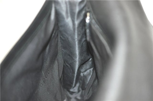 Authentic GUCCI Bamboo Shoulder Hand Bag Purse Leather 0013243 Black J1002