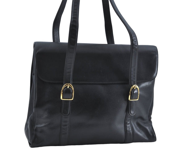 Authentic GUCCI Shoulder Tote Bag Leather Black Junk J1006