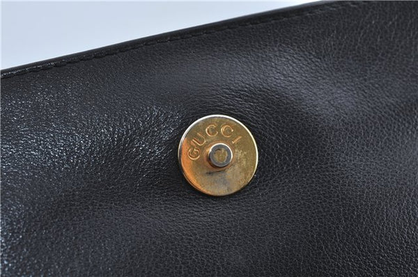 Authentic GUCCI Shoulder Tote Bag Leather Black Junk J1006