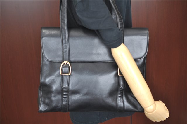 Authentic GUCCI Shoulder Tote Bag Leather Black Junk J1006