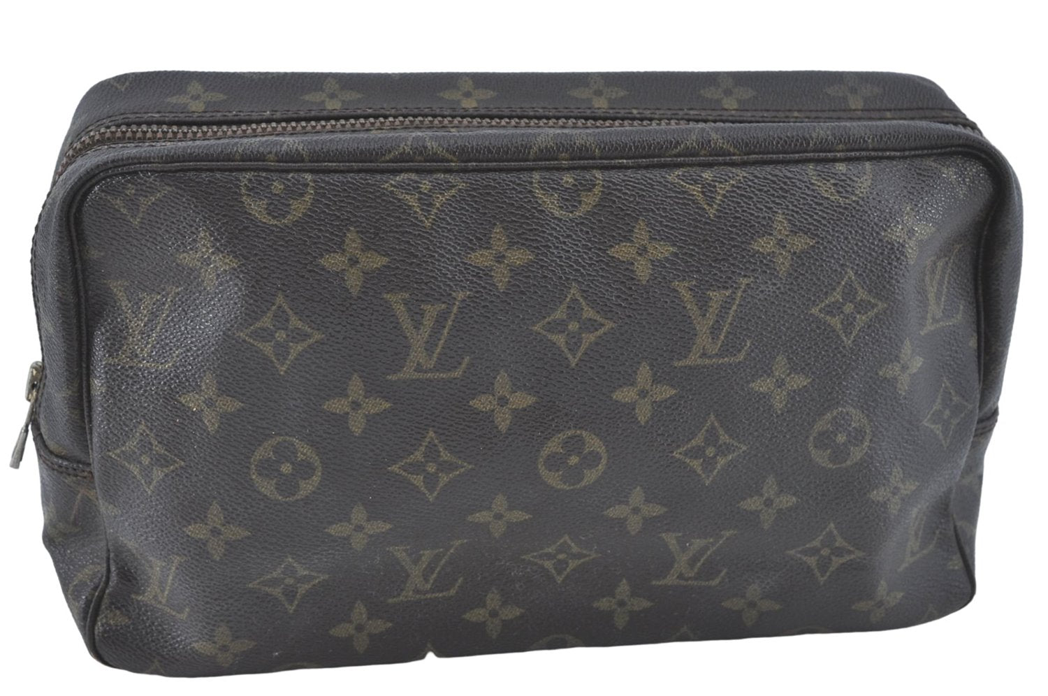 Auth Louis Vuitton Monogram Trousse Toilette 28 Clutch Hand Bag M47522 LV J1010