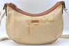 Auth GUCCI Shoulder Cross Body Bag Purse GG Nylon Leather 181092 Beige  J1012