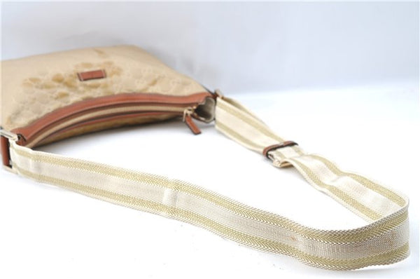 Auth GUCCI Shoulder Cross Body Bag Purse GG Nylon Leather 181092 Beige  J1012