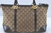 Auth GUCCI Lovely Heart Shoulder Tote Bag GG Canvas Leather 257069 Brown J1013