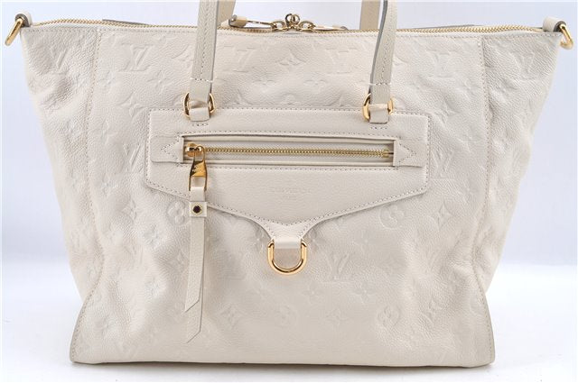 Authentic Louis Vuitton Monogram Empreinte Lumineuse PM Tote Bag White Box J1014