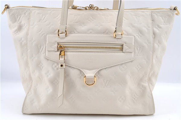 Authentic Louis Vuitton Monogram Empreinte Lumineuse PM Tote Bag White Box J1014
