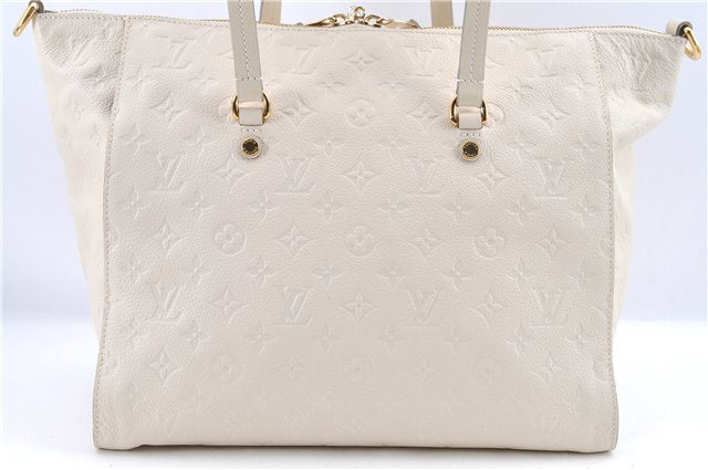 Authentic Louis Vuitton Monogram Empreinte Lumineuse PM Tote Bag White Box J1014