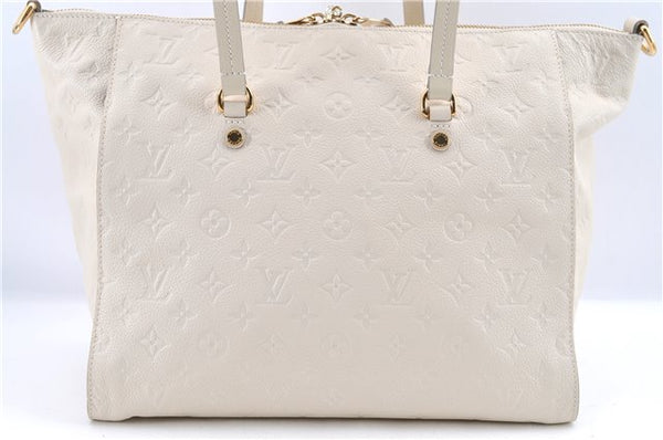 Authentic Louis Vuitton Monogram Empreinte Lumineuse PM Tote Bag White Box J1014