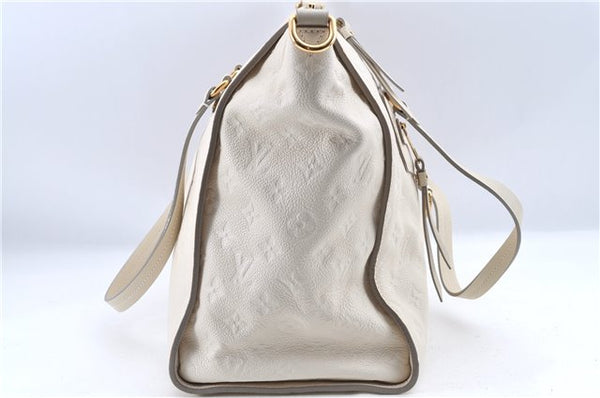 Authentic Louis Vuitton Monogram Empreinte Lumineuse PM Tote Bag White Box J1014