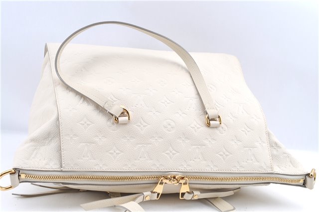 Authentic Louis Vuitton Monogram Empreinte Lumineuse PM Tote Bag White Box J1014