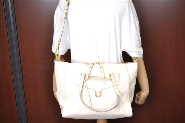 Authentic Louis Vuitton Monogram Empreinte Lumineuse PM Tote Bag White Box J1014
