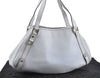 Authentic GUCCI Abbey Shoulder Tote Bag Leather 130736 White J1021