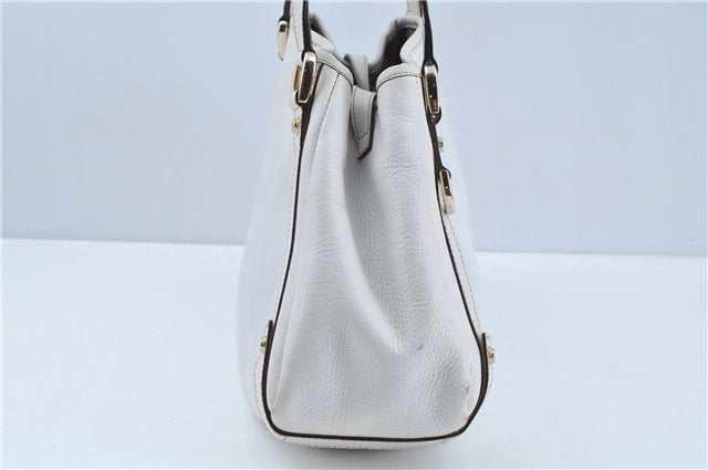 Authentic GUCCI Abbey Shoulder Tote Bag Leather 130736 White J1021