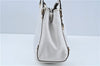 Authentic GUCCI Abbey Shoulder Tote Bag Leather 130736 White J1021