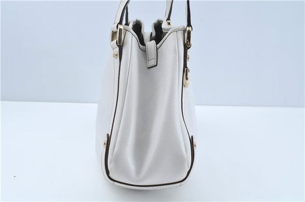 Authentic GUCCI Abbey Shoulder Tote Bag Leather 130736 White J1021