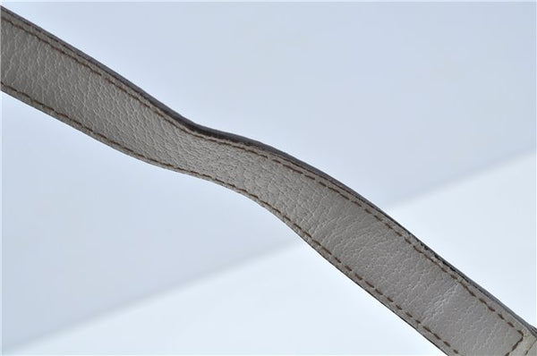 Authentic GUCCI Abbey Shoulder Tote Bag Leather 130736 White J1021