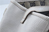 Authentic GUCCI Abbey Shoulder Tote Bag Leather 130736 White J1021