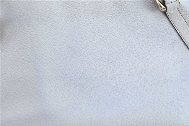 Authentic GUCCI Abbey Shoulder Tote Bag Leather 130736 White J1021
