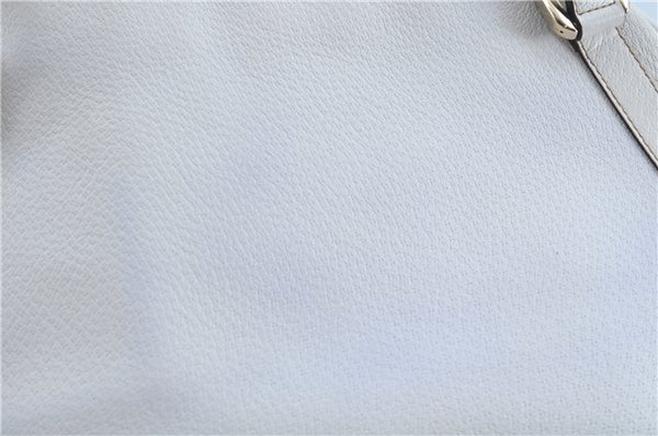 Authentic GUCCI Abbey Shoulder Tote Bag Leather 130736 White J1021