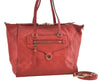 Auth Louis Vuitton Monogram Empreinte Lumineuse PM Tote Bag Red M40552 LV J1036
