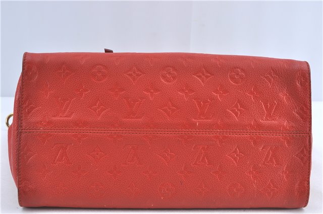 Auth Louis Vuitton Monogram Empreinte Lumineuse PM Tote Bag Red M40552 LV J1036
