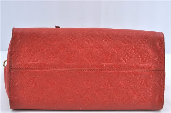 Auth Louis Vuitton Monogram Empreinte Lumineuse PM Tote Bag Red M40552 LV J1036