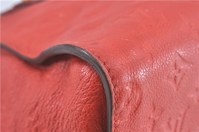 Auth Louis Vuitton Monogram Empreinte Lumineuse PM Tote Bag Red M40552 LV J1036